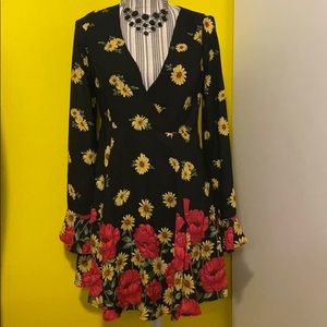Forever 21 Floral Long Sleeve Mini Dress